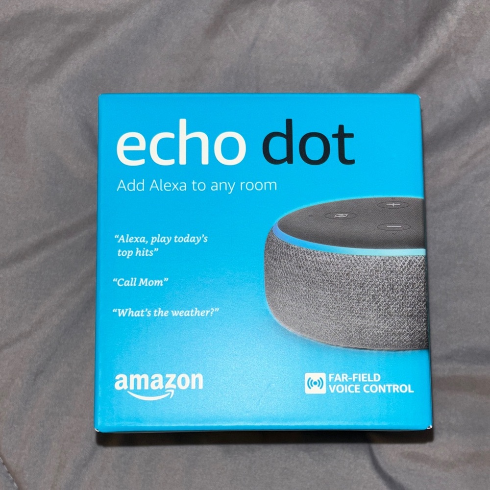 Amazon Echo Dot in Blue and Gray